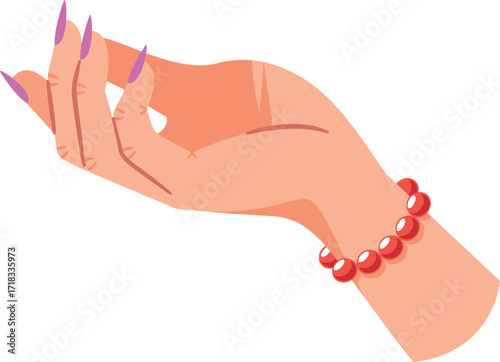 Female hand supporting gesture vector illustration