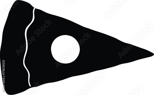 Pizza Slice with Pepperoni Silhouette

