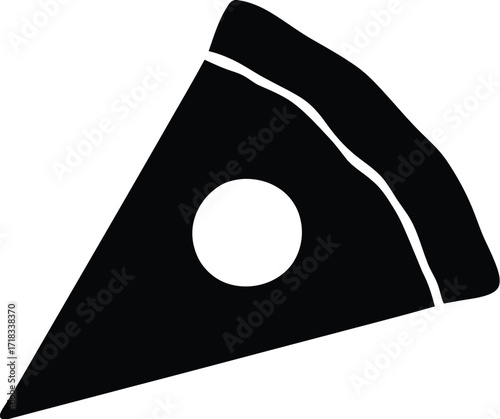 Pizza Slice with Pepperoni Silhouette

