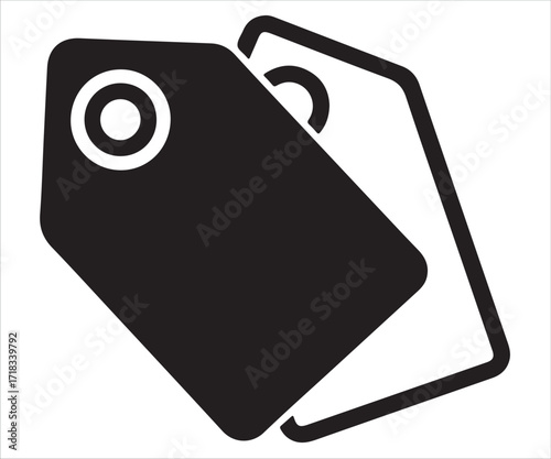 Price tags silhouette icon representing shopping and retail commerce