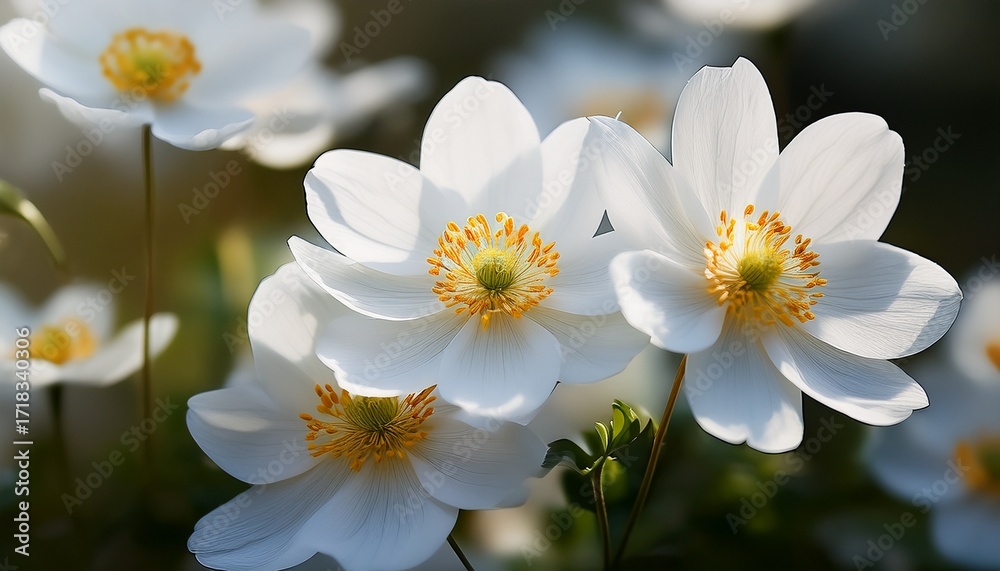 Obraz premium Close Up Of White Flowers Generative Ai