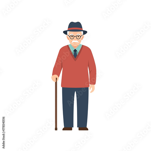 Timeless Dignity: A senior man with a distinguished air, dressed in a classic outfit, gazes thoughtfully. He stands poised, embodying experience and dignity, with his attire.
