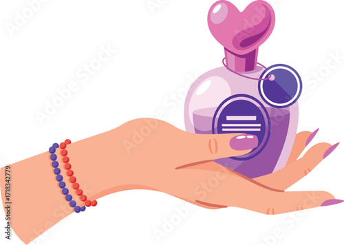Female hand promoting glamour scent