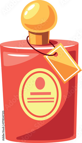 Male liquid perfume bottle vector illustration