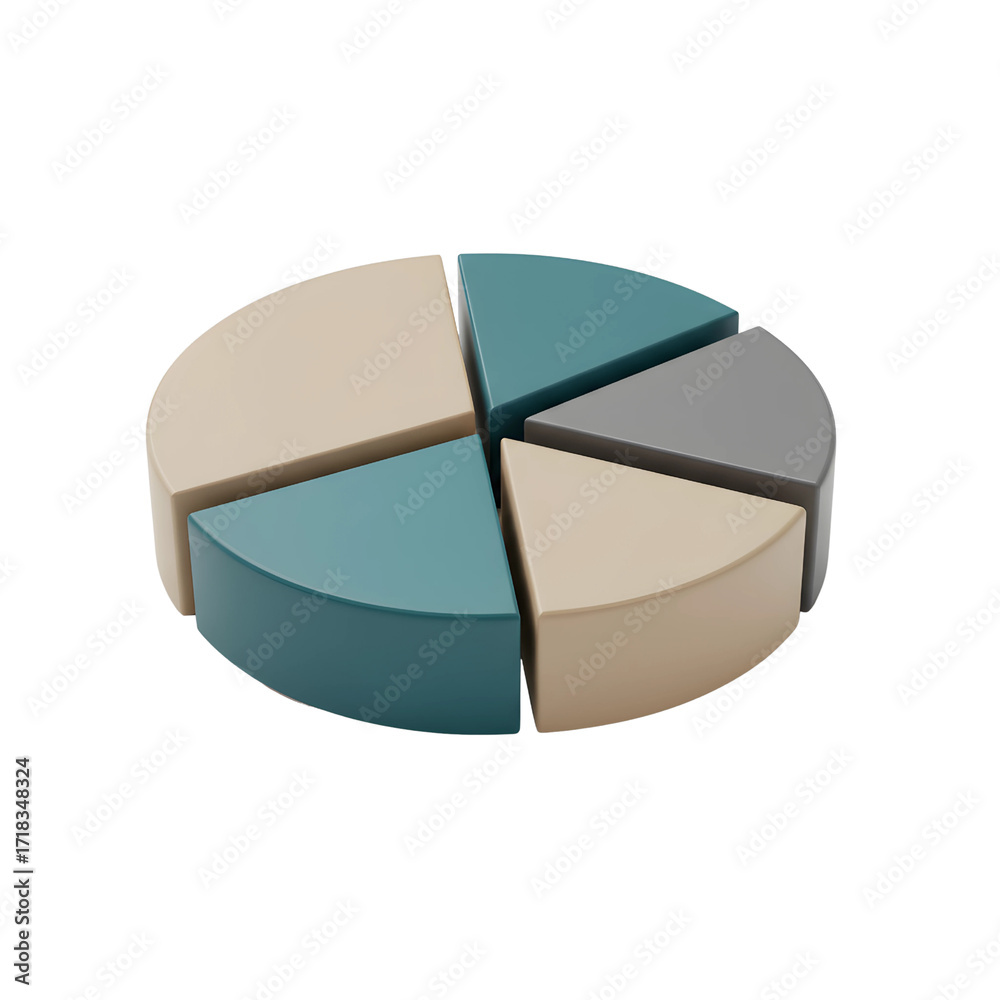 Obraz premium Segmented Pie Chart - Data Distribution & Market Share Visual