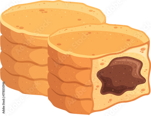 Sweet Japanese biscuit with chocolate