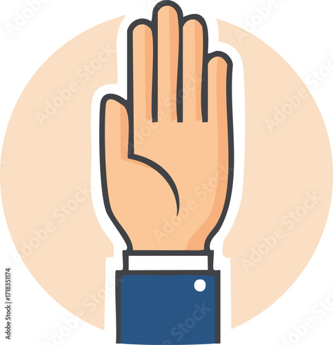 Raised Hand Equality Symbol Vector