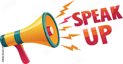 Megaphone with “Speak Up” Message Illustration