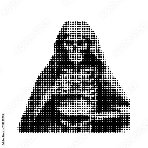 Halftone skeleton pattern for Halloween. Vector design in spooky style, Halloween party, posters, stickers, t-shirt prints and holiday decor.