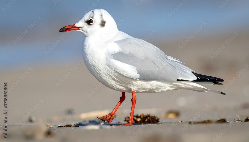 Obraz premium Close-up of a seagull on a beach