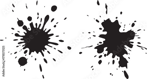grunge ink splash vector pack featuring chaotic paint splatter shapes and high resolution abstract background elements