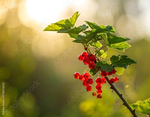 Red currants in sunlight