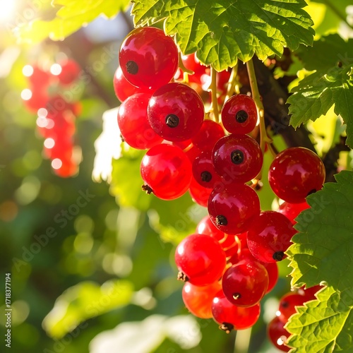 Red currants on a vine