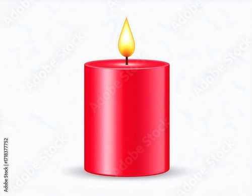 Red cylinder candle illustration