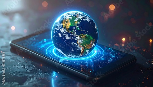 Global connectivity visualized on a smartphone