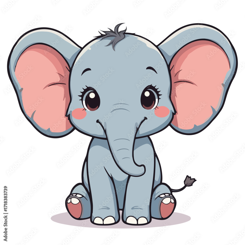 Fototapeta premium a baby of an elephant on transparent background