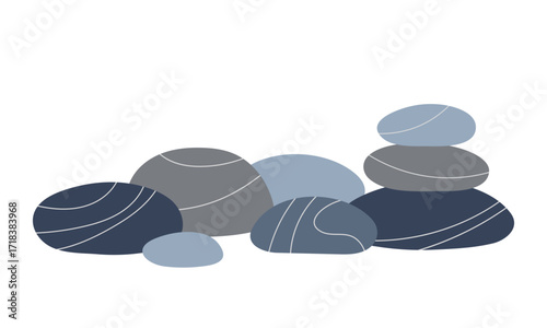 Pile of stones illustration.  Harmony and balance rocks. Vector