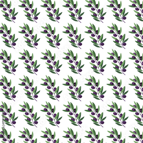 Seamless olive and leaf pattern