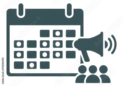  Minimal icon of a civic engagement calendar — transparent background (PNG), no shadow
