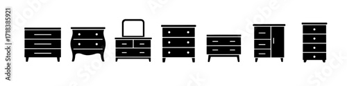 Silhouette collection of dressers and cabinets in minimalist style