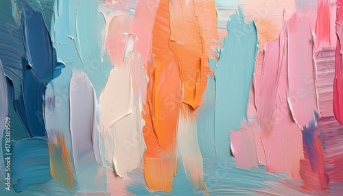 Wallpaper Mural Abstract Paint Texture With Pastel Brushstrokes Vertical Torontodigital.ca