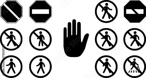 black and white icons set for web