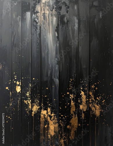 Dark abstract art with gold accents