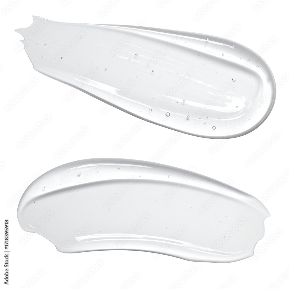 Fototapeta premium Two smooth, glossy, white cosmetic smears