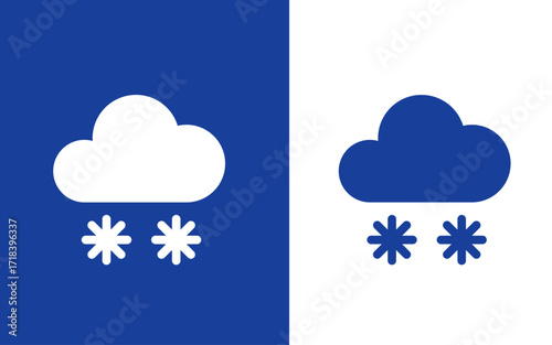 Vector art of snow cloud icon weather forecast symbol for web and mobile design vector illustration of a cloud with snowflakes falling from it in two colors