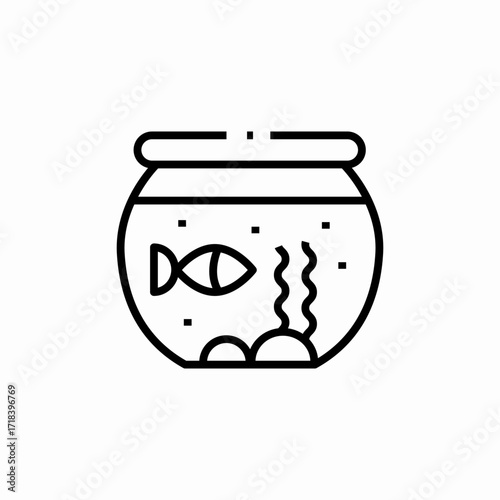 fish aquarium icon sign vector