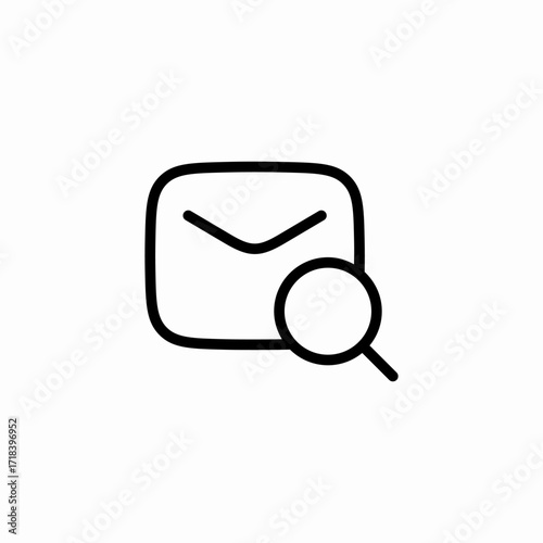 mail search icon sign vector