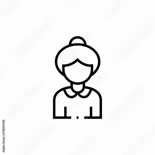 old woman grandma icon sign vector