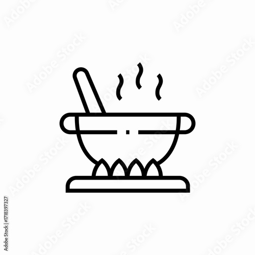 pot on gas stove cook icon sign vector