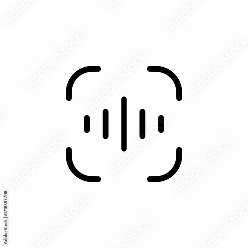 voice recognition scan icon sign vector