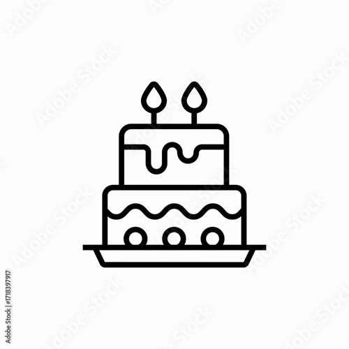 wedding cake icon sign vector