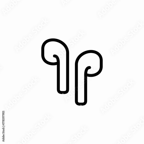 wireless earphones icon sign vector