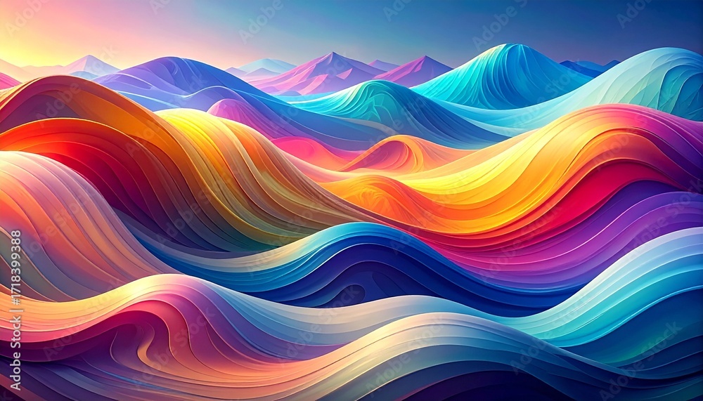 Obraz premium Hintergrund bunte Wellen