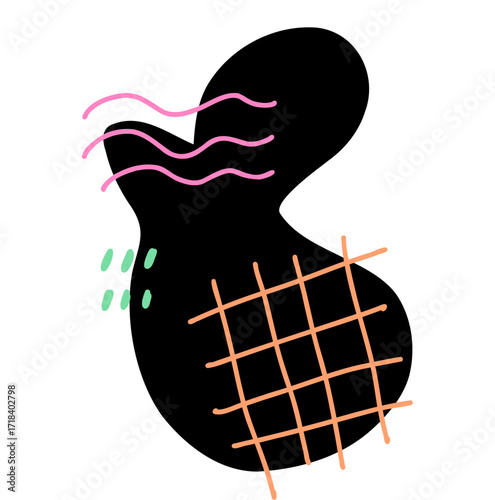 Abstract design: Colorful and playful abstract design, evoking feelings of happiness and playfulness, suitable for creative projects, with a modern touch and vibrant color palette.