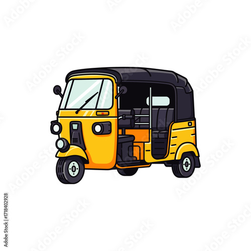 Auto Rickshaw icon flat vector design.