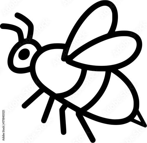 Bee illustration vector graphic honeybee icon bumblebee drawing insect outline simple design line art
