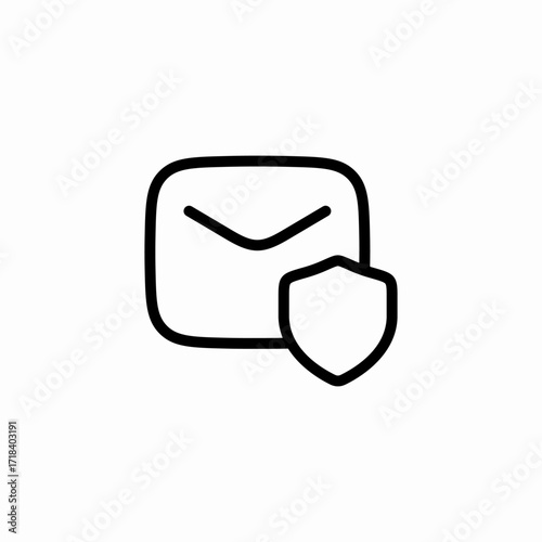mail protection shield icon sign vector