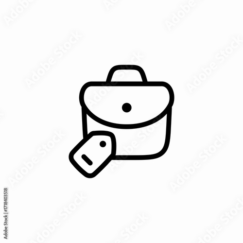 portfolio suitcase for sale price tag icon sign vector