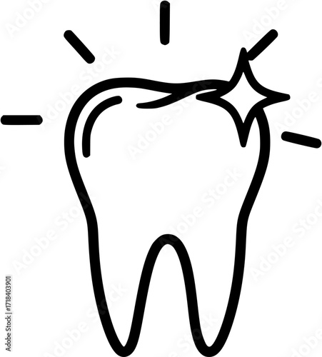 Tooth whitening dental care concept showing a sparkling clean tooth for healthy gums and teeth
