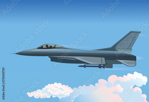 Eagle fighter jet plane taking off during exercise