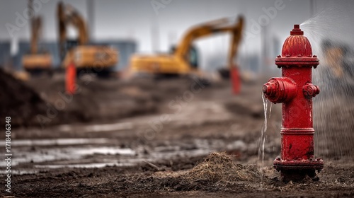 Leaking Fire Hydrant at Construction Site