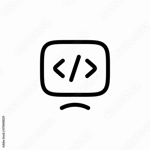 computer code programming icon sign vector