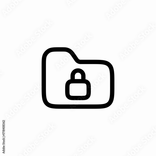 folder lock icon sign vector