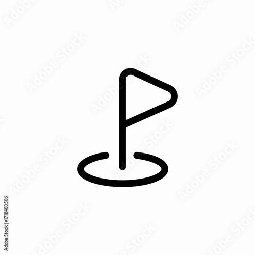 golf hole flag icon sign vector