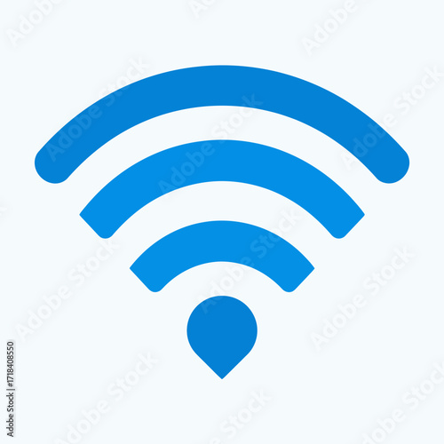 Wifi Hotspot Location Icon Blue Wireless Signal Indicator
