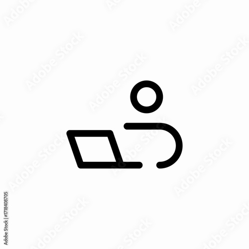 laptop user icon sign vector